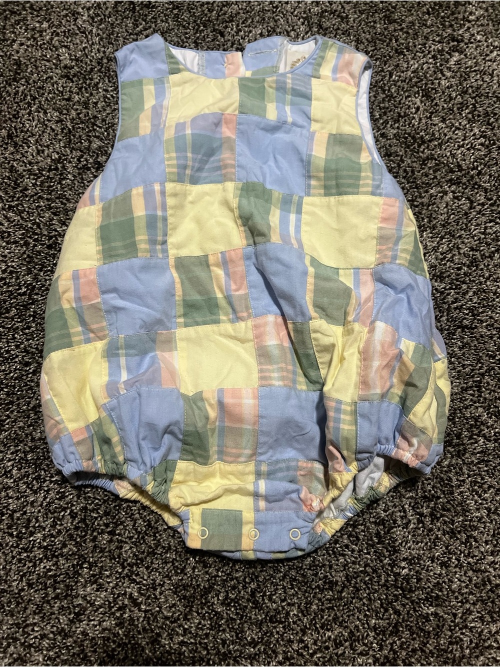 The Beaufort Bonnet Co. Pastel Plaid Baby One-Piece Romper - Blue, Yellow, Green